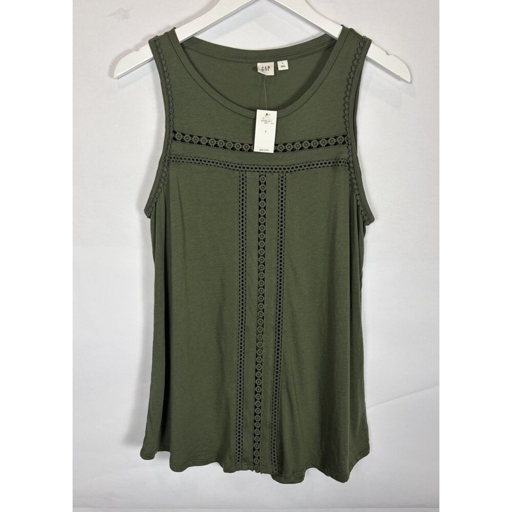 Gap Olive Green  Women’s Crochet Swing Tank NWT Small